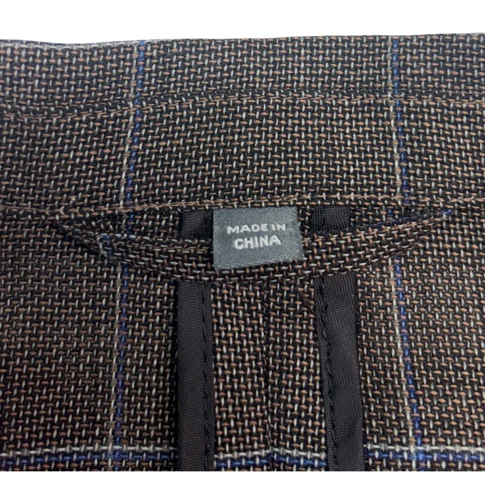 Bonobos 44R Brown Windowpane Unstructured Wool Blazer Jacket Sport Coat Slim